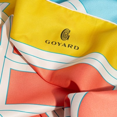 Scarf N°4 - Navy Blue, Yellow & Orange