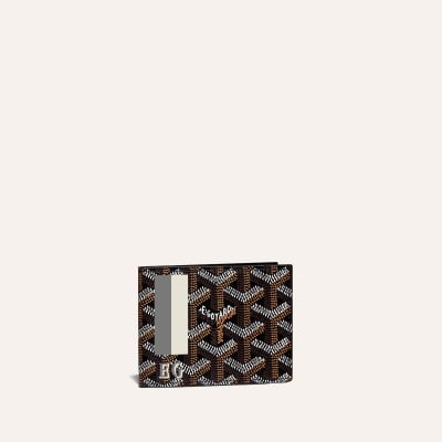 Insert Victoire Card Wallet Stripes and Initials - Black